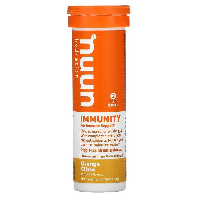 Nuun, hydrering, immunitet, brusende immunitetstilskud, orange citrus, 10 tabletter on Productcaster.