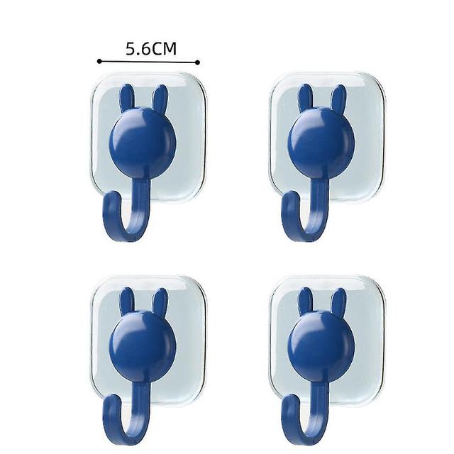 Scacv Gancio adesivo per coniglietto carino Heavy Duty No Marks Gancio da cucina No Drilling No Nails Towel Hanging Hook Blu 4pcs on Productcaster.