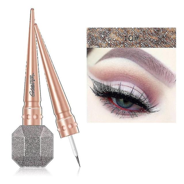 Scacv Colorful Glitter Eyeliner Lang anhaltender wischfester Eyeliner Highlight Brighten Liquid Eyeliner 10 on Productcaster.