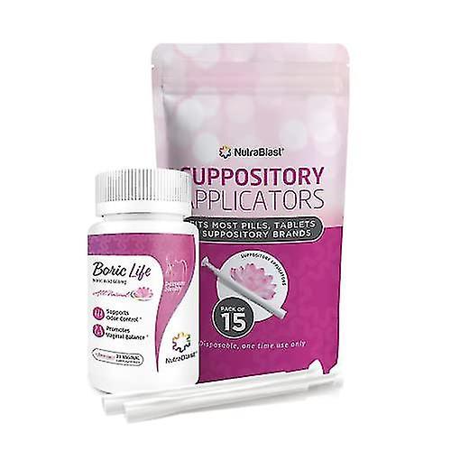 Combo Boric Acid Vaginal Suppositories-30 W/ Applicator-15 on Productcaster.