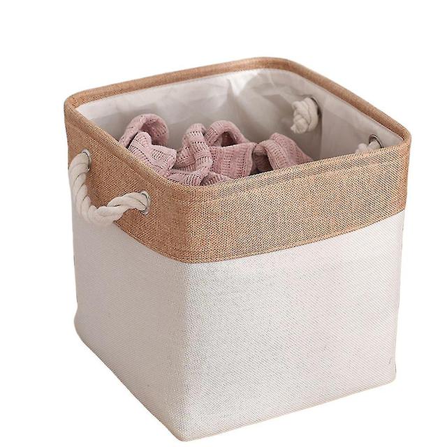 Scacv Linen Storage Basket With Handle Large Capacity Sundries Toys Storage Bins A on Productcaster.