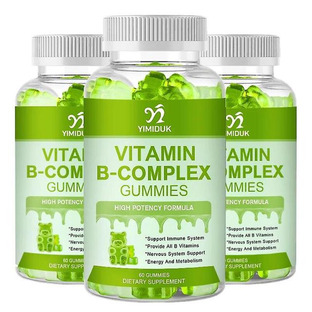 Eccpp Vitamin B Complex Gummies (b12, B1, B2, B3, B5, B6, B7, B9, Folic Acid & Biotin ) Reduce Stress Better Moods Energy Supplement 3 Bottle on Productcaster.