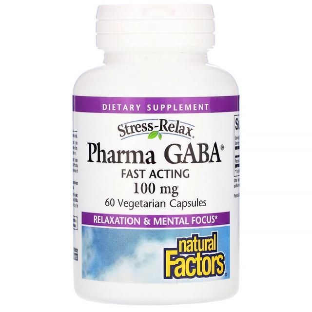 Natural Factors Naturliga faktorer, Stress Relax, Pharma GABA, 100 mg, 60 Vegetariska kapslar on Productcaster.