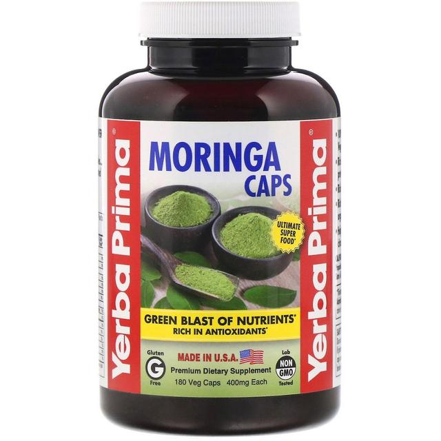 Yerba Prima, Moringa Caps, 400 mg, 180 kasviskorkkia on Productcaster.