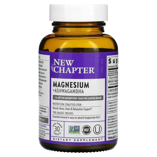 New Chapter, Magnesium + Ashwagandha, 30 Vegan Tablets on Productcaster.