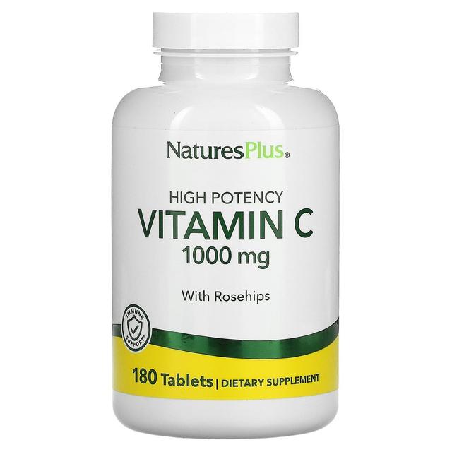 Nature's Plus NaturesPlus, High Potency Vitamin C With Rosehips , 1,000 mg, 180 Tablets on Productcaster.