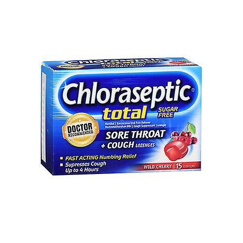 Chloraseptic Total Sore Throat Plus Cough Lozenges Sugar Free, Wild Cherry 15 Each (Pack of 1) on Productcaster.