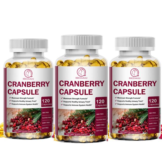 Guoguo Super Cranberry Capsule Supports Kidney Bladder Urinary Tract Health Prevent Urinary Tract Infections Clean The Urethra 3bottle x120pcs on Productcaster.