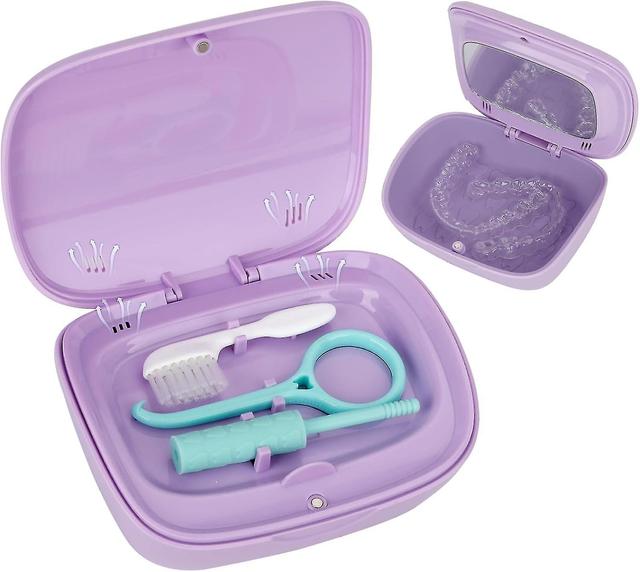 SIPARUI Denture Bath Case,Portable Denture Case,Denture Cleaning Case with Mirror,Retainer Box for S on Productcaster.