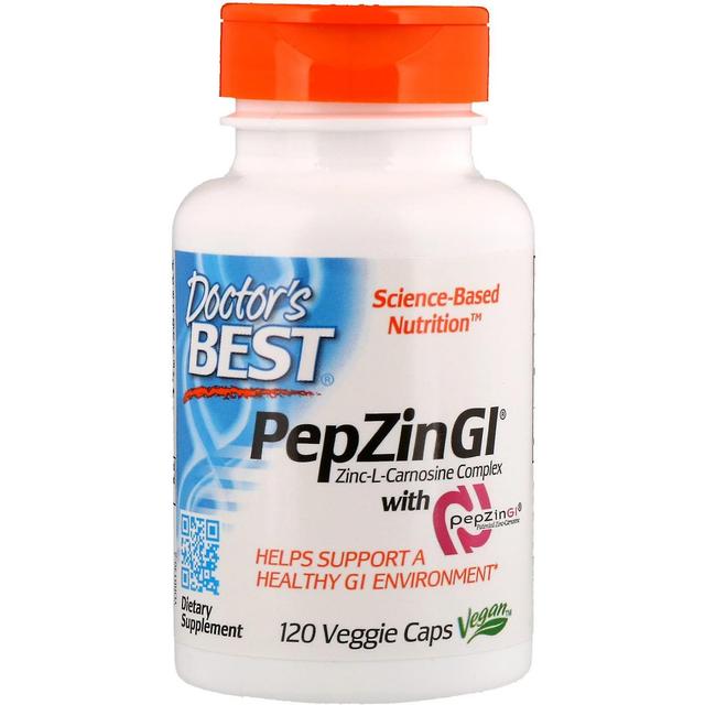 Doctor's Best, PepZin GI, Complexo de Zinco-L-Carnosina, 120 Veggie Caps on Productcaster.