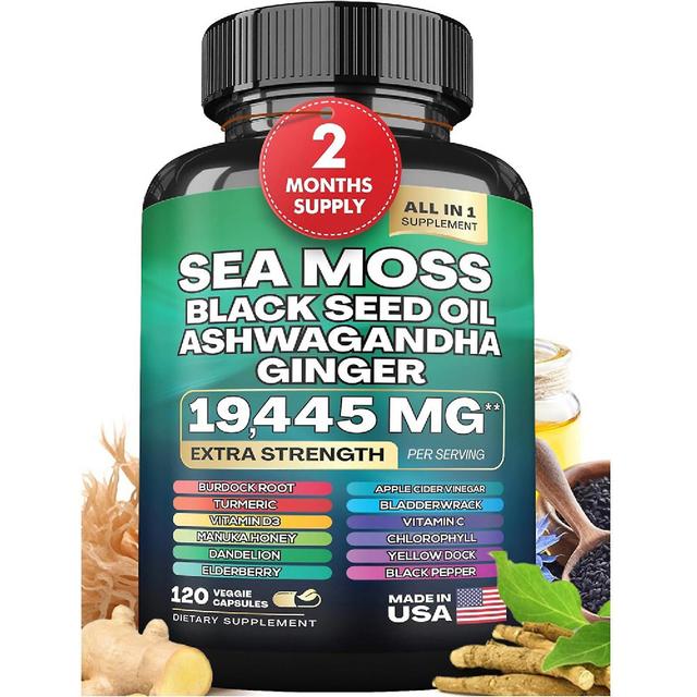 Chicoque Sea Moss Capsules, Sea Moss Pills, Sea Moss Black Seed Oil Ashwagandha Burdock Root All-in-One Irish Sea Moss All in 1 Supplements Seaweed... on Productcaster.