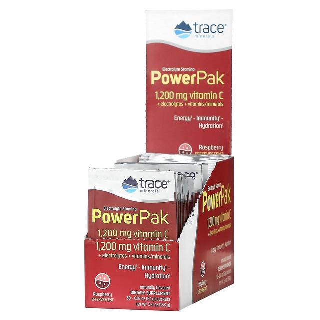 Trace Minerals Trace Minerals , Electrolyte Stamina PowerPak, Raspberry, 30 Packets, 0.18 oz (5.1 g) Each on Productcaster.