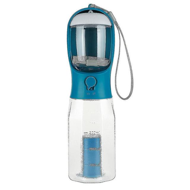 Szmtcv 3 em 1 portátil cão garrafa de água multi-funcional dispensador de água pet com recipiente de comida e saco de resíduos (kallaite) Azul preto on Productcaster.