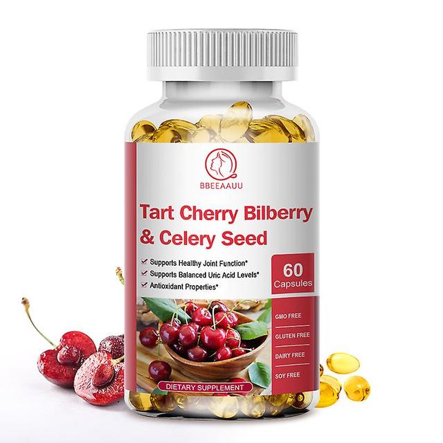 Vorallme Tart Cherry Blåbär &selleri Seed Capsule Support Ben och gemensam hälsa reparation skadade muskler Balanserade urinsyranivåer 60pcs on Productcaster.