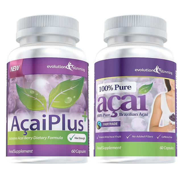 Evolution Slimming Acai Plus og Pure Acai Berry Combo pakke - 1 måned levering - Acai Berry Combo Pack - Evolution slankende on Productcaster.