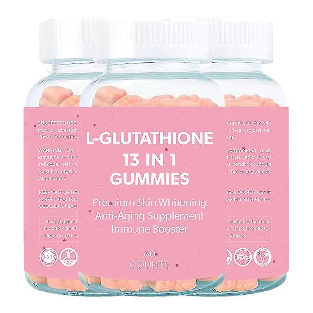 3 Pack økologisk L-glutathion kollagen 13 i 1 voksen hudblegning gummies vedligeholdelsestilskud on Productcaster.