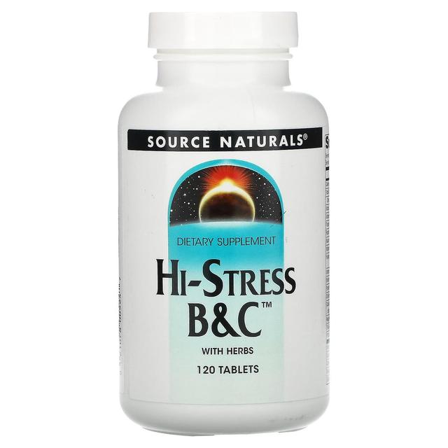 Source Naturals Källa Naturals, Hi-Stress B & C med örter, 120 tabletter on Productcaster.