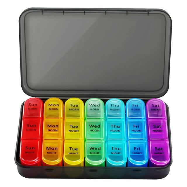 7 Day Travel Portable Plastic Cod Liver Oil Pill Box 3 Times A Daily Translucent on Productcaster.