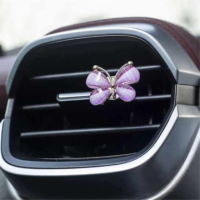 1 ~ 10pcs Metal Butterfly Crystal Snap knapper for klær utsmykning purple on Productcaster.