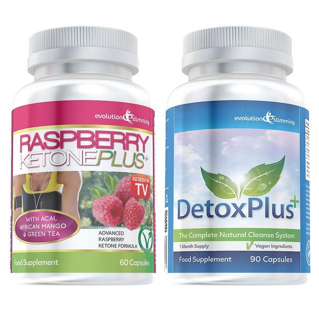 Raspberry Ketone Plus and Detox Colon Cleanse Combo Pack - 3 Month Supply - Fat Burner and Colon Cleansing - Evolution Slimming on Productcaster.