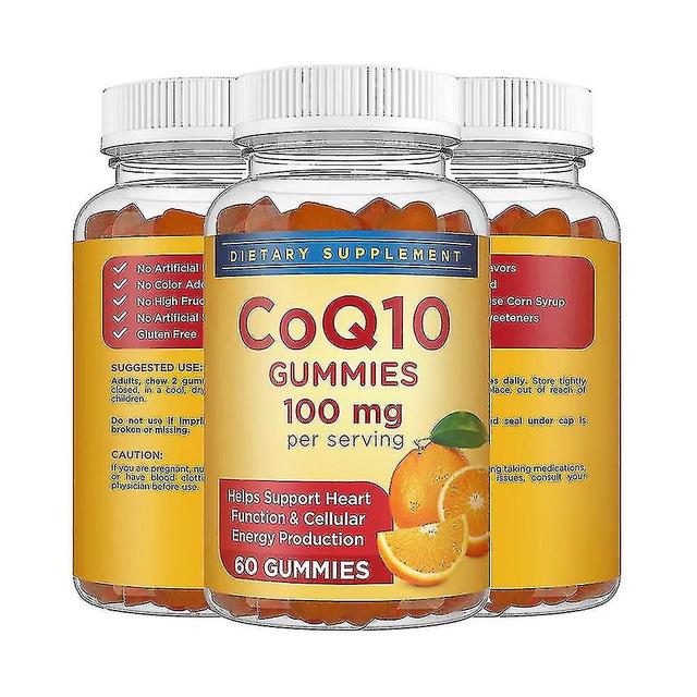 Vitamín 100 Vitamín Koenzým 10 Gummies Srdce Koenzým Q10 Prírodný antioxidačný doplnok stravy 3 pcs on Productcaster.