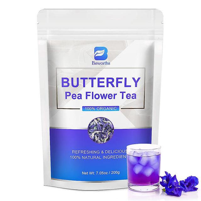 Visgaler 200g Herbal Natural Butterfly Pea Flower For Food, Iced Tea, Cooler, Cocktails, Mocktails Holistic Detox Dried Pea Flowers on Productcaster.