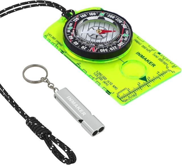 Xhcy Boussole, Boussole Randonne Bonus Sifflet De Survie, Boussole Lumineuse Pour La Survie, L'orientation, Navigation,camping, Cadeau Pour Enfant ... on Productcaster.