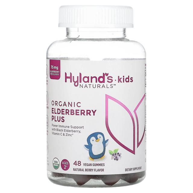 Hyland's, Kids Naturals, Organic Elderberry Plus, Natural Berry, Ages 2+, 48 Vegan Gummies on Productcaster.