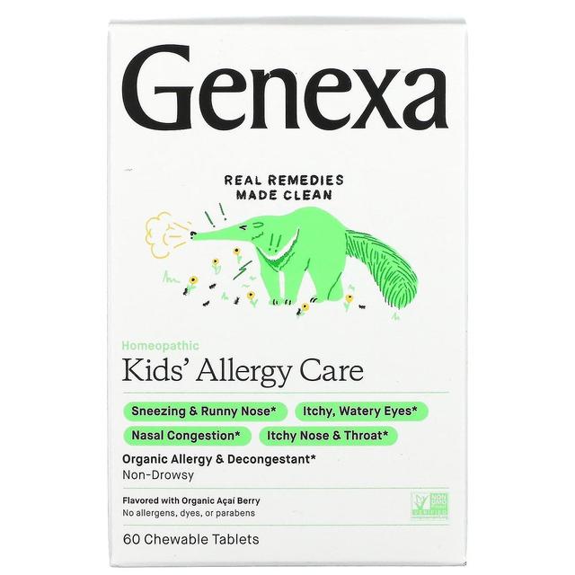 Genexa LLC, Kids ́ Allergy Care, Allergy & Decongestant, Organic Acai Berry, 60 Chewable Tablets on Productcaster.