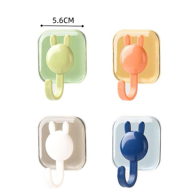 Scacv Cute Bunny Adhesive Hook Heavy Duty No Marks Kitchen Hook No Drilling No Nails Towel Hanging Hook Muli Color 4pc on Productcaster.