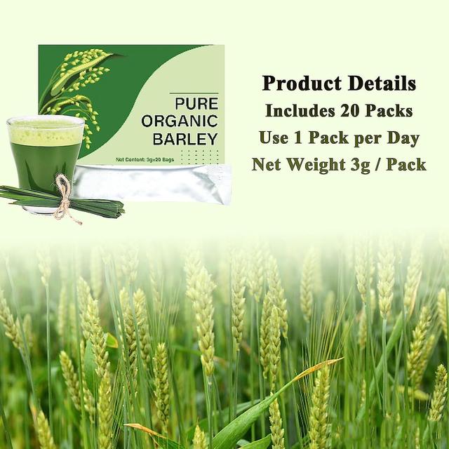 Wtowin Barley Grass Powder 100% Organic, Pure Barley Grass Juice Powder, Fiber Supplements Barley Grass Powder Organic 5 Box 20pcs -1 Box on Productcaster.