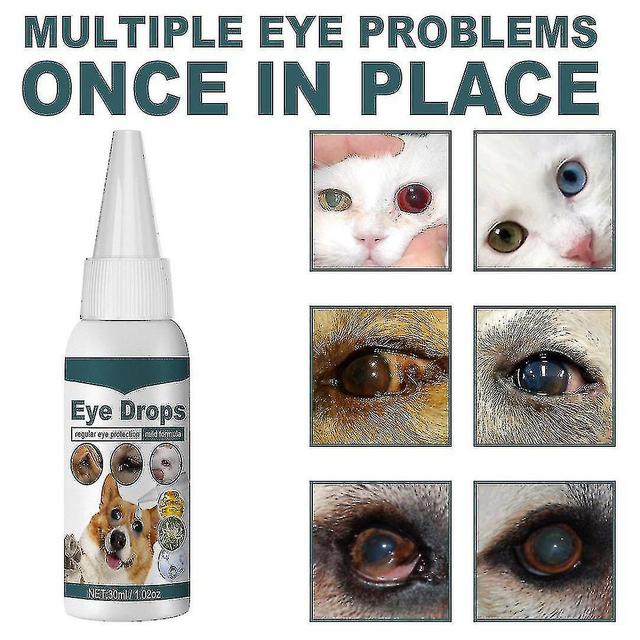 Pet Eye Drops Clean Tear Marks Eye Droppings Verwijder traanvlekken voor katten en honden Oogverzorging voor acute of seizoensgebonden droge ogen 1pcs on Productcaster.