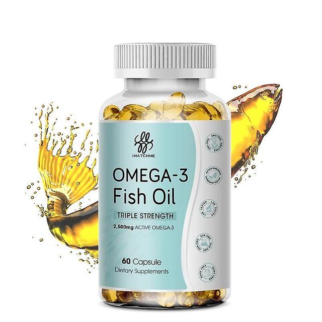 Visgaler Omega 3 Fish Oil Capsules Intelligence Development Helps Support Brain & Heart & Eyes Health Includes Epa & Dha Softgel 60pcs on Productcaster.