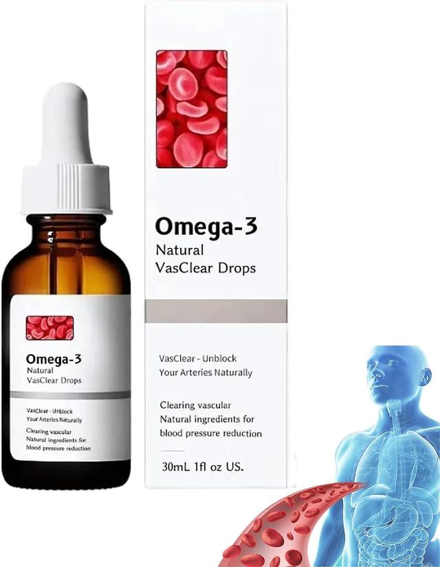 Denstyle Omega-3 Natural VasClear Drops, Omega-3 Drops, High-Potency Omega-3 Fish Oil Supplement Omega-3 Pure Health Drops 1pcs on Productcaster.