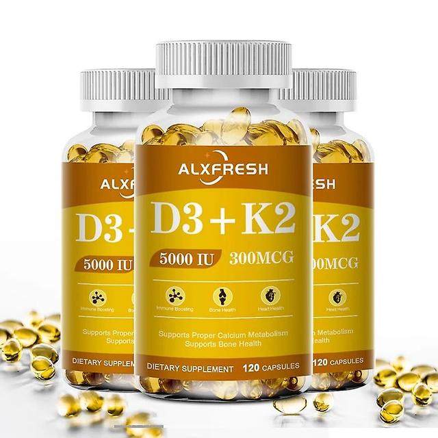 Eccpp Alxfresh 120pcs Vitamin D3k2 Capsule For Boosting Calcium Absorption Bone & Joint Health Increase Immunity Support Heart Health 3 Bottle D3K2... on Productcaster.