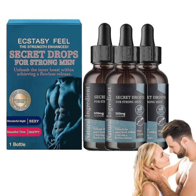 Secret Happy Drops For Strong Men, Pleasurepeak Oral Drops, Intimacy Booster Hormones Drops Enhancin 3szt - 90ml on Productcaster.