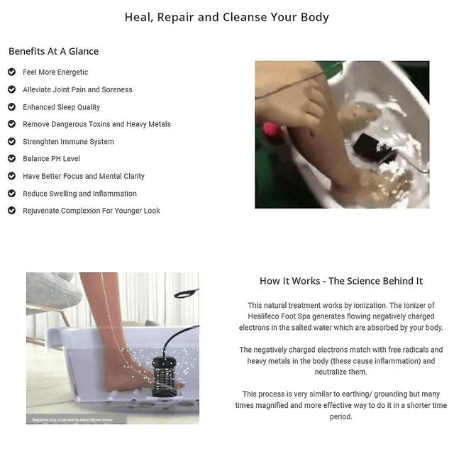 Healifeco Ionic Foot Spa At Home Detox And Cleanse - Ionic Detox Foot Bath Machine, Detoxify Your Body From Hazardous Impurities UK Plug on Productcaster.