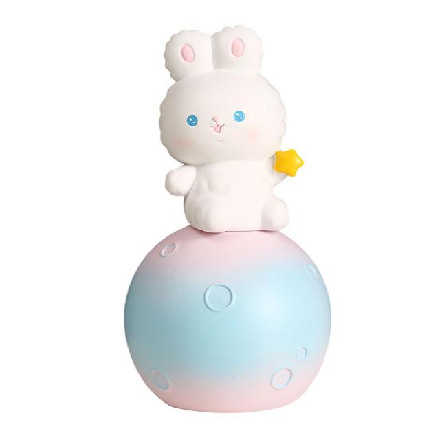 Berør Night Light Color Change Cute Rabbit Touch Night Lamp med Money Jar for Desktop Decoration Blue Pink on Productcaster.