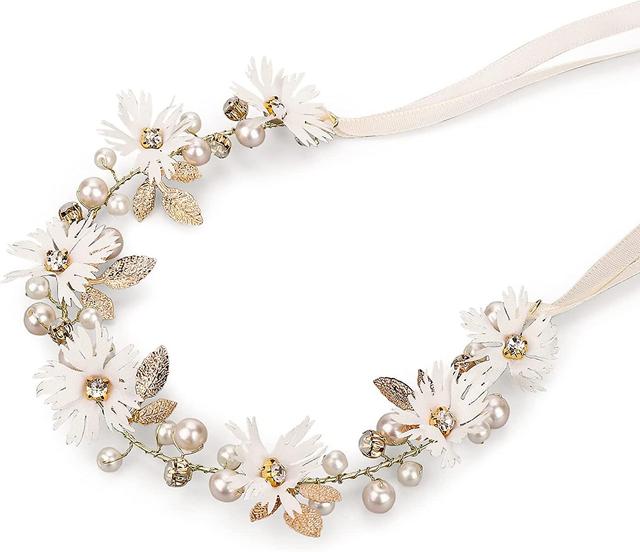 Xiersen Serre-tte De Marie Avec Perles De Cristal Pour Demoiselle D'honneur - Diadme De Marie Avec Ruban - Pour Filles Et Femmes - Accessoires De C... on Productcaster.