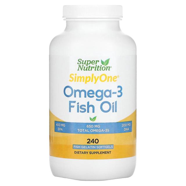 Super Nutrition Super Ernæring, Omega-3 Fiskeolie, 1.000 mg, 240 Fisk Softgels on Productcaster.