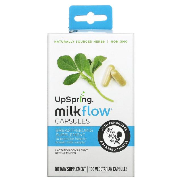 UpSpring, Milkflow, With Fenugreek + Blessed Thistle, 100 Vegetarian Capsules on Productcaster.