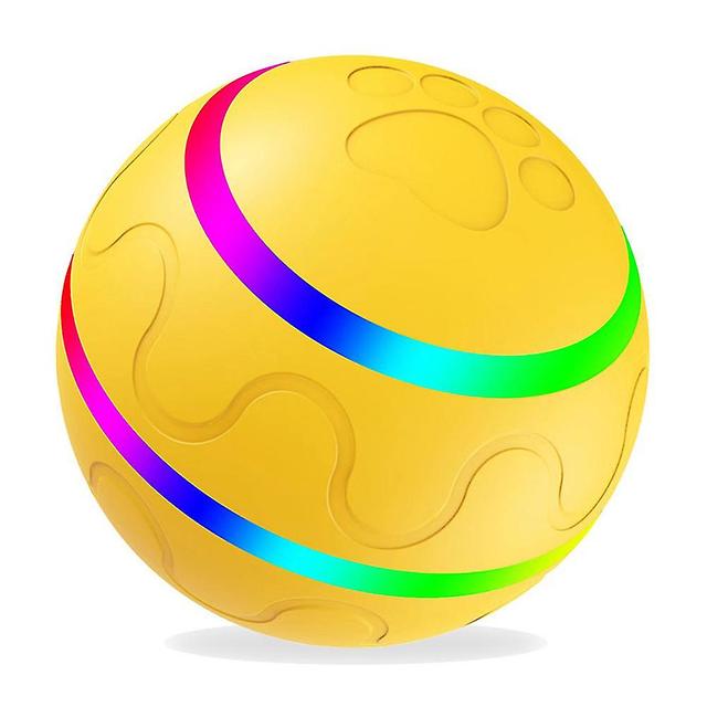 Scacv Automatic Cat Teasing Ball Glowing Interactive Pet Toy Ball Intelligent Cat Rolling Ball Toy Yellow Automatic Model on Productcaster.