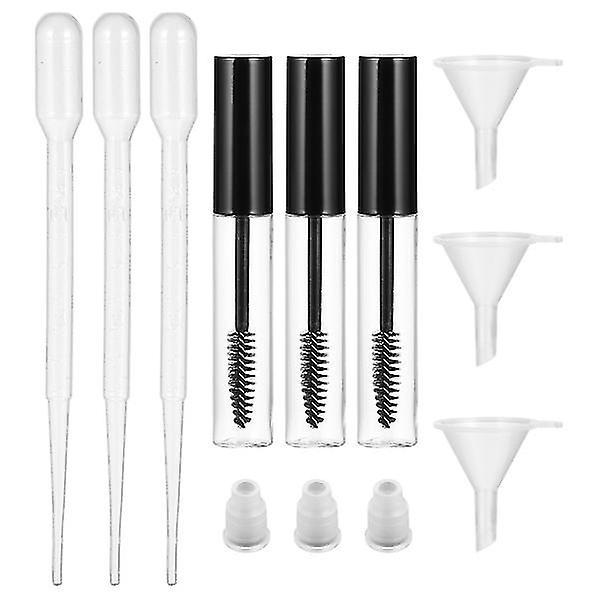 9pcs 10ml Empty Mascara Tube Eyelash Cream Container Bottle With Funnel Dropper-c Black 10x1.5cm on Productcaster.