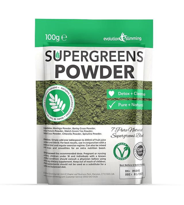 Evolution Slimming Super Greens Powder - 7 Krachtige Super Greens Blend - 1 Pouch (100g) - Super Greens Powder - Evolution Afslanken on Productcaster.