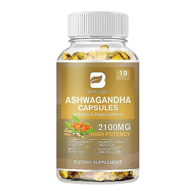 Guoguo Ashwagandha-kapseli Luonnollinen unen tuki Immuunituki Keskittyminen ja Energialisä mustapippurilla olemiseen ja elinvoimaan 10 capsules on Productcaster.