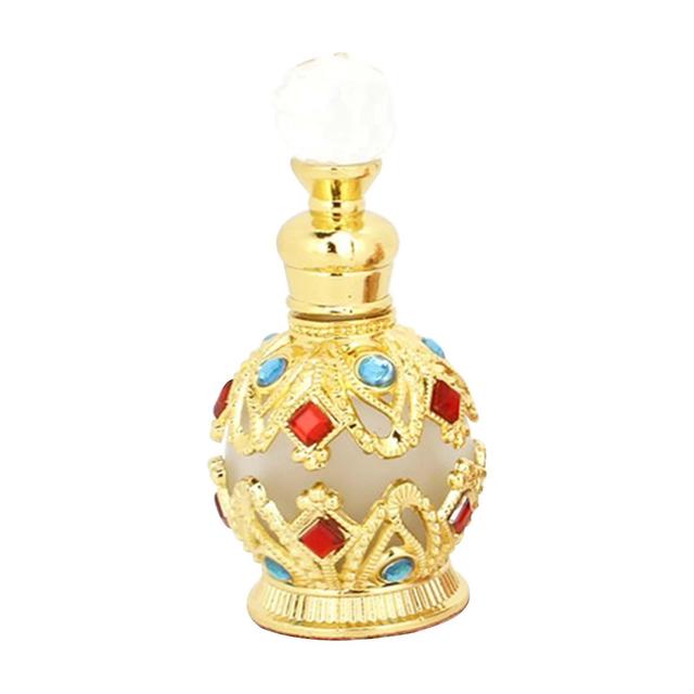 Honeyexin Parfümflasche Damen Parfümöl Flasche Parfümflasche Muslim Halal Dubai Retro ätherisches Öl Raffiniertes Retro-Parfüm Leere Flasche 15ml GD on Productcaster.