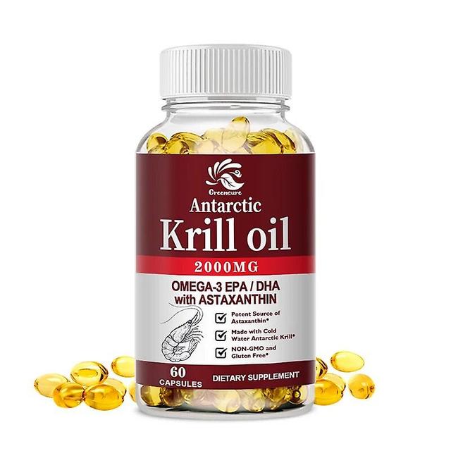 Visgaler Krill Oil | 2000mg with Astaxanthin, Omega 3, DHA, EPA, and Phospholipids | No Smell, No Fishy Taste | 60/120 Capsule 1 Bottle 60 pills on Productcaster.