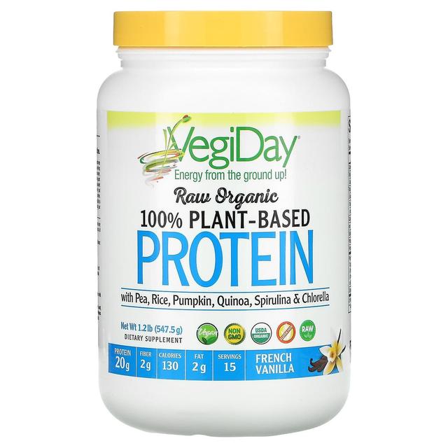 Natural Factors, Raw Organic 100% Plant-Based Protein, French Vanilla, 1.2 lb (547.5 g) on Productcaster.