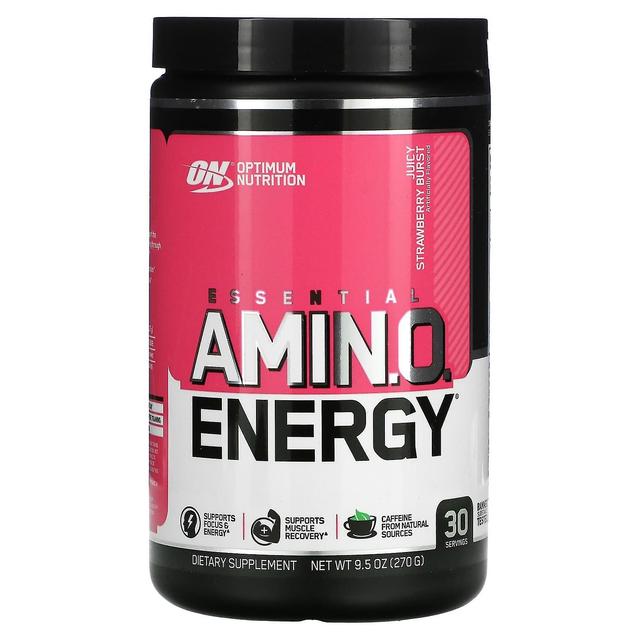 Optimum Nutrition Optimale Ernährung, ESSENTIAL AMIN.O. ENERGY, Juicy Strawberry Burst, 9,5 oz (270 g) on Productcaster.