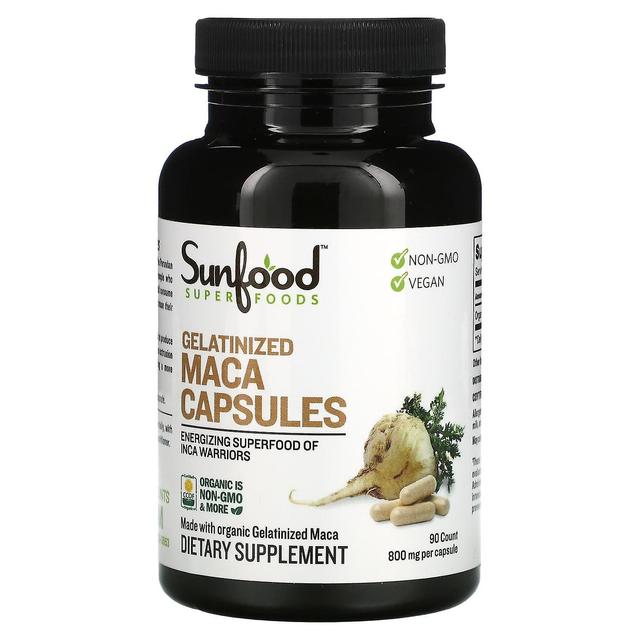 Sunfood, Gelatinized Maca Capsules, 800 mg, 90 Capsules on Productcaster.